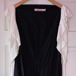 See By Chloe Black And White Cotton Shift Dress  US 10